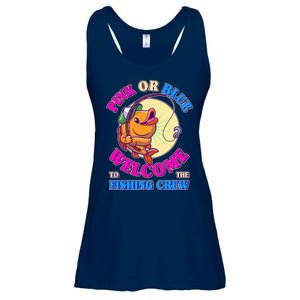 Cute Pink Or Blue Welcome To The Fishing Crew New Baby Ladies Essential Flowy Tank