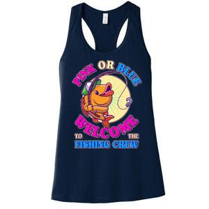 Cute Pink Or Blue Welcome To The Fishing Crew New Baby Women's Racerback Tank