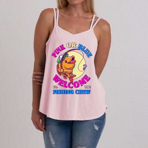 Cute Pink Or Blue Welcome To The Fishing Crew New Baby Women's Strappy Tank