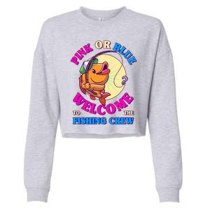 Cute Pink Or Blue Welcome To The Fishing Crew New Baby Cropped Pullover Crew