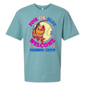 Cute Pink Or Blue Welcome To The Fishing Crew New Baby Sueded Cloud Jersey T-Shirt