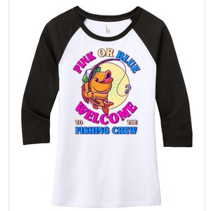 Cute Pink Or Blue Welcome To The Fishing Crew New Baby Women's Tri-Blend 3/4-Sleeve Raglan Shirt