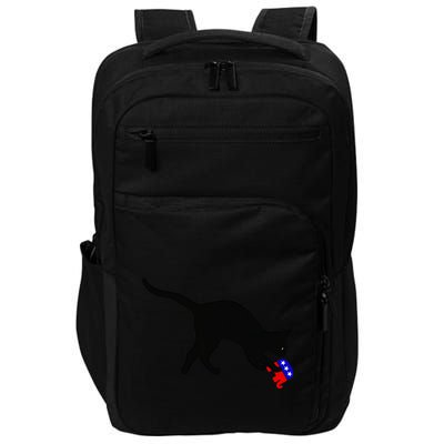 Cat Pouncing On Gop Elephant Cat Knocking Over Gop Elephant Impact Tech Backpack