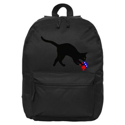 Cat Pouncing On Gop Elephant Cat Knocking Over Gop Elephant 16 in Basic Backpack