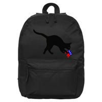 Cat Pouncing On Gop Elephant Cat Knocking Over Gop Elephant 16 in Basic Backpack