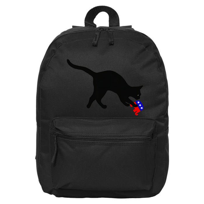 Cat Pouncing On Gop Elephant Cat Knocking Over Gop Elephant 16 in Basic Backpack