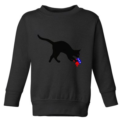 Cat Pouncing On Gop Elephant Cat Knocking Over Gop Elephant Toddler Sweatshirt