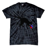 Cat Pouncing On Gop Elephant Cat Knocking Over Gop Elephant Tie-Dye T-Shirt