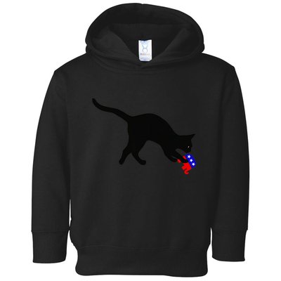 Cat Pouncing On Gop Elephant Cat Knocking Over Gop Elephant Toddler Hoodie