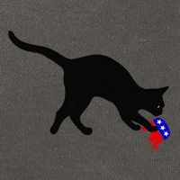 Cat Pouncing On Gop Elephant Cat Knocking Over Gop Elephant Cotton Canvas Backpack