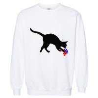 Cat Pouncing On Gop Elephant Cat Knocking Over Gop Elephant Garment-Dyed Sweatshirt