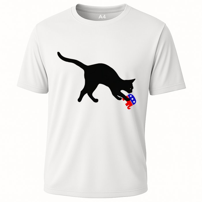 Cat Pouncing On Gop Elephant Cat Knocking Over Gop Elephant Performance Shirt
