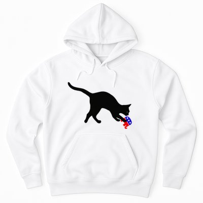 Cat Pouncing On Gop Elephant Cat Knocking Over Gop Elephant Hoodie