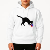 Cat Pouncing On Gop Elephant Cat Knocking Over Gop Elephant Hoodie