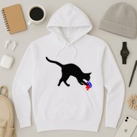 Cat Pouncing On Gop Elephant Cat Knocking Over Gop Elephant Hoodie