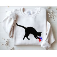 Cat Pouncing On Gop Elephant Cat Knocking Over Gop Elephant Sweatshirt