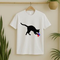 Cat Pouncing On Gop Elephant Cat Knocking Over Gop Elephant T-Shirt