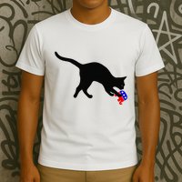 Cat Pouncing On Gop Elephant Cat Knocking Over Gop Elephant T-Shirt