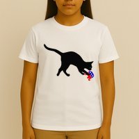 Cat Pouncing On Gop Elephant Cat Knocking Over Gop Elephant T-Shirt