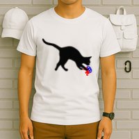Cat Pouncing On Gop Elephant Cat Knocking Over Gop Elephant T-Shirt