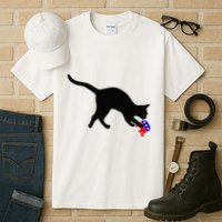 Cat Pouncing On Gop Elephant Cat Knocking Over Gop Elephant Tall T-Shirt
