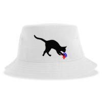 Cat Pouncing On Gop Elephant Cat Knocking Over Gop Elephant Sustainable Bucket Hat