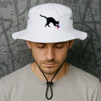 Cat Pouncing On Gop Elephant Cat Knocking Over Gop Elephant Bucket Hat