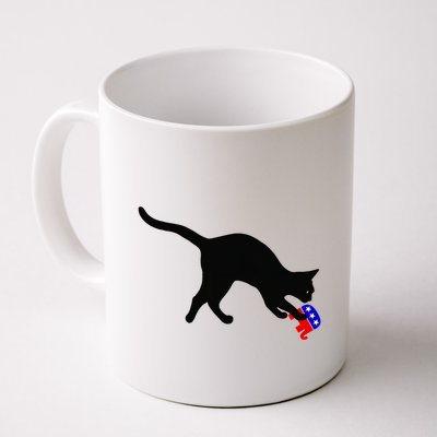 Cat Pouncing On Gop Elephant Cat Knocking Over Gop Elephant Mug