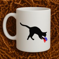 Cat Pouncing On Gop Elephant Cat Knocking Over Gop Elephant Mug