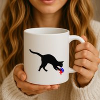 Cat Pouncing On Gop Elephant Cat Knocking Over Gop Elephant Mug