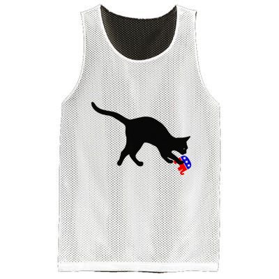 Cat Pouncing On Gop Elephant Cat Knocking Over Gop Elephant Mesh Reversible Basketball Jersey Tank