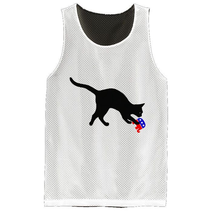 Cat Pouncing On Gop Elephant Cat Knocking Over Gop Elephant Mesh Reversible Basketball Jersey Tank