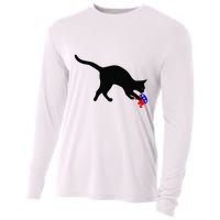 Cat Pouncing On Gop Elephant Cat Knocking Over Gop Elephant Cooling Performance Long Sleeve Crew