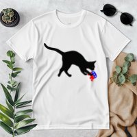 Cat Pouncing On Gop Elephant Cat Knocking Over Gop Elephant Premium T-Shirt