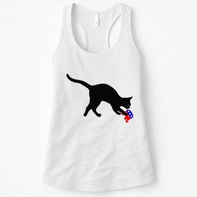 Cat Pouncing On Gop Elephant Cat Knocking Over Gop Elephant Womens Tank Top