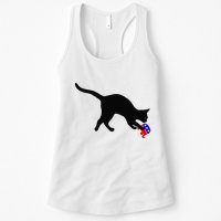 Cat Pouncing On Gop Elephant Cat Knocking Over Gop Elephant Womens Tank Top