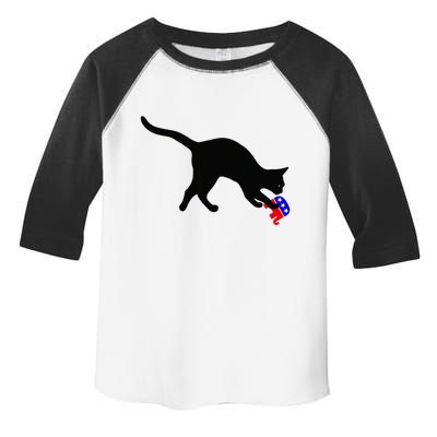 Cat Pouncing On Gop Elephant Cat Knocking Over Gop Elephant Toddler Fine Jersey T-Shirt