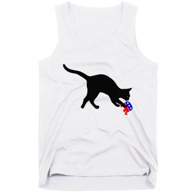 Cat Pouncing On Gop Elephant Cat Knocking Over Gop Elephant Tank Top