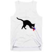 Cat Pouncing On Gop Elephant Cat Knocking Over Gop Elephant Tank Top
