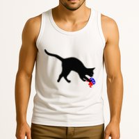 Cat Pouncing On Gop Elephant Cat Knocking Over Gop Elephant Tank Top