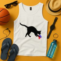 Cat Pouncing On Gop Elephant Cat Knocking Over Gop Elephant Tank Top