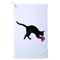Cat Pouncing On Gop Elephant Cat Knocking Over Gop Elephant Golf Towel