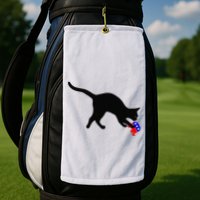 Cat Pouncing On Gop Elephant Cat Knocking Over Gop Elephant Golf Towel