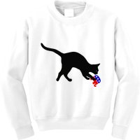 Cat Pouncing On Gop Elephant Cat Knocking Over Gop Elephant Kids Sweatshirt