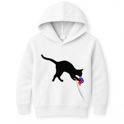 Cat Pouncing On Gop Elephant Cat Knocking Over Gop Elephant Kids Hoodie