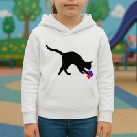 Cat Pouncing On Gop Elephant Cat Knocking Over Gop Elephant Kids Hoodie