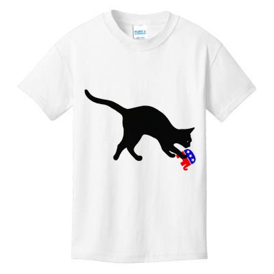 Cat Pouncing On Gop Elephant Cat Knocking Over Gop Elephant Kids T-Shirt