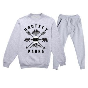 Cute Protect Our Parks Gift For Environt Advocate Gift Premium Crewneck Sweatsuit Set