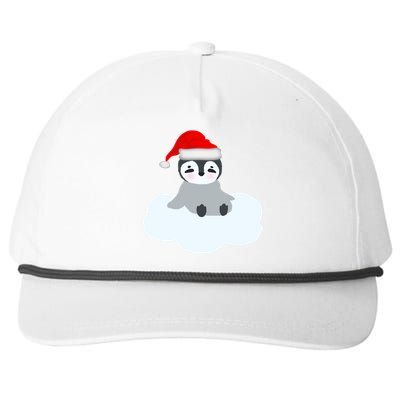 Christmas Penguin On Cloud Nine Funny Gift Snapback Five-Panel Rope Hat