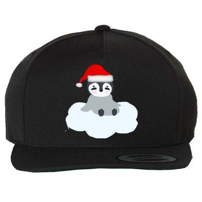 Christmas Penguin On Cloud Nine Funny Gift Wool Snapback Cap